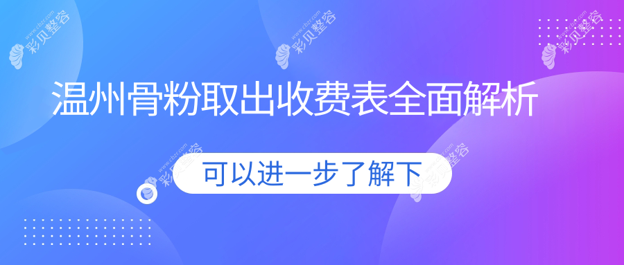 温州骨粉取出费用详解，粉范医疗美容门诊与乐清艾美时光整形收费参考