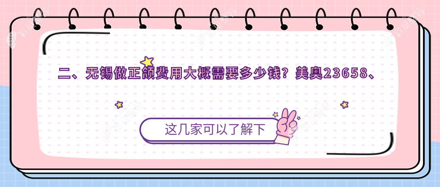 无锡正颌价格表大公开！深度解析深覆颌矫正费用及方案