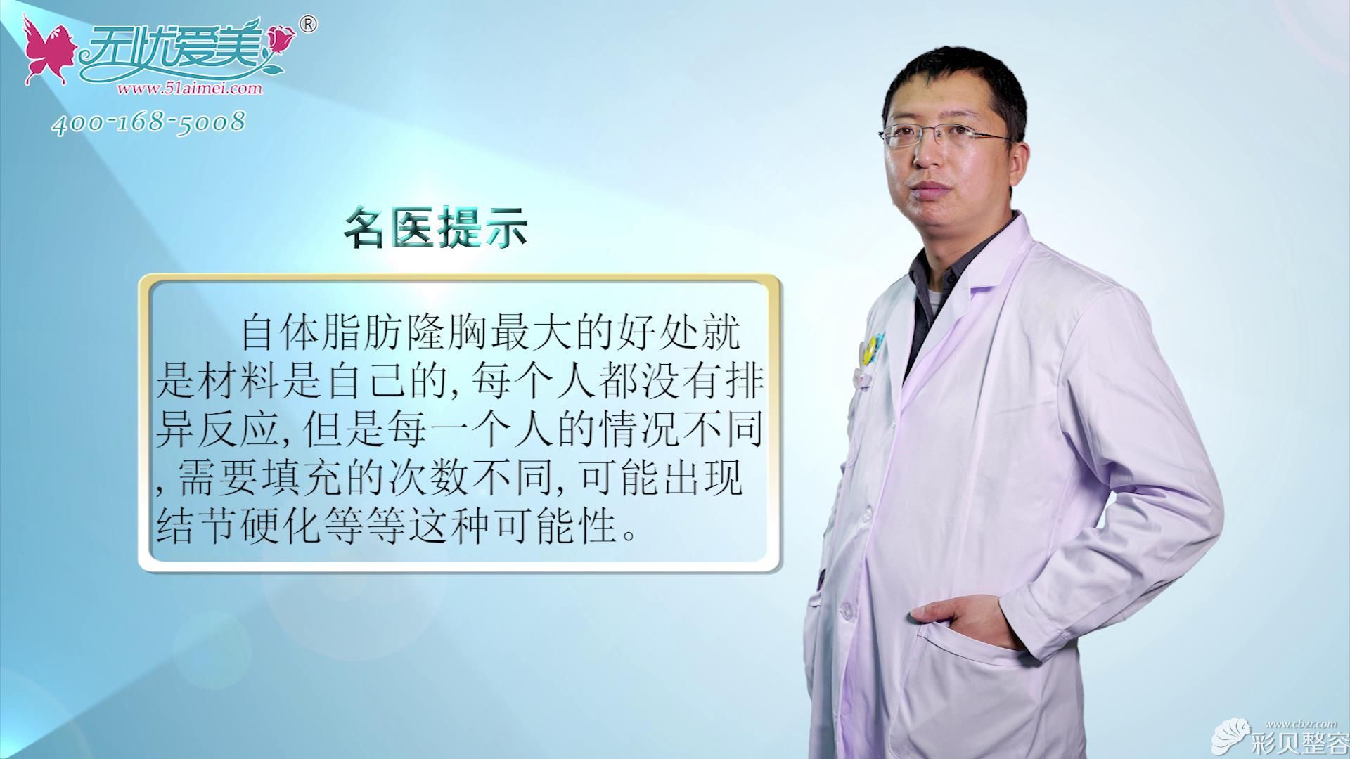 北京海医悦美李广学医生介绍自体脂肪隆胸的优缺点