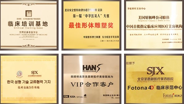 北京圣嘉新医疗美容医院医院荣誉