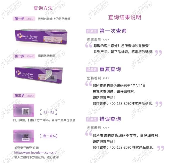 乔雅登玻尿酸真伪查询方法