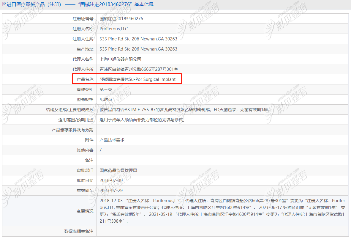 美国舒铂超肋隆鼻材料已获得我国认证