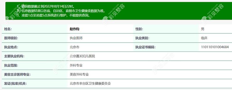 北京嘉禾妇儿医院赵作钧医生怎么样