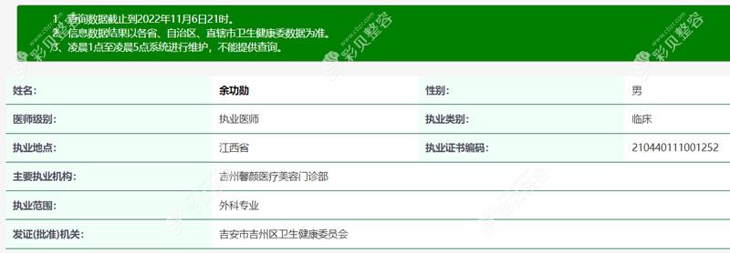 吉安馨颜医疗美容门诊部余功勋