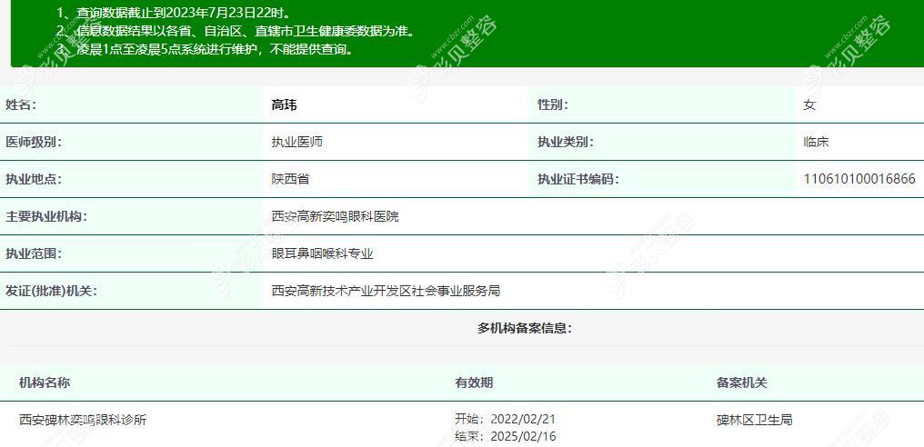 西安奕鸣眼科医院高玮