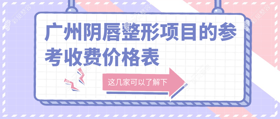广州阴唇整形项目的参考收费价格表